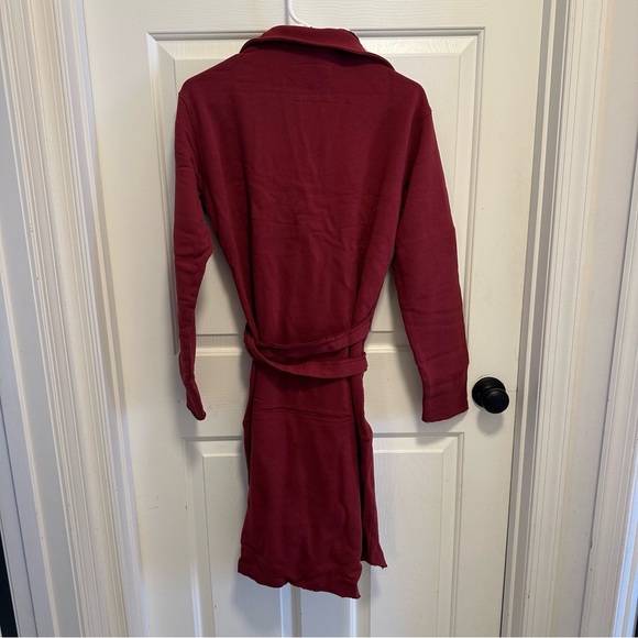 FRANK & EILEEN Willa Triple Fleece Wrap Dress Cranberry Red - Picture 5 of 8